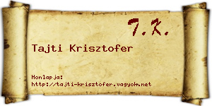 Tajti Krisztofer névjegykártya